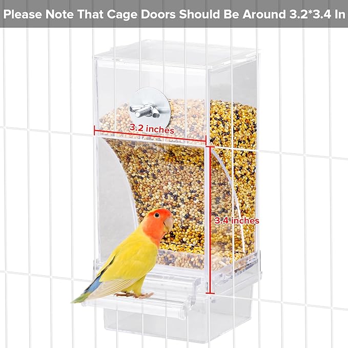 No Mess Bird Feeder Water Dispenser Set, Parakeet Cage Accessories, Bird Feeder - Image 5