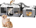 PVC Pipe Cat Kitten Dog Playpen Indoor with Litter Box Area Portable