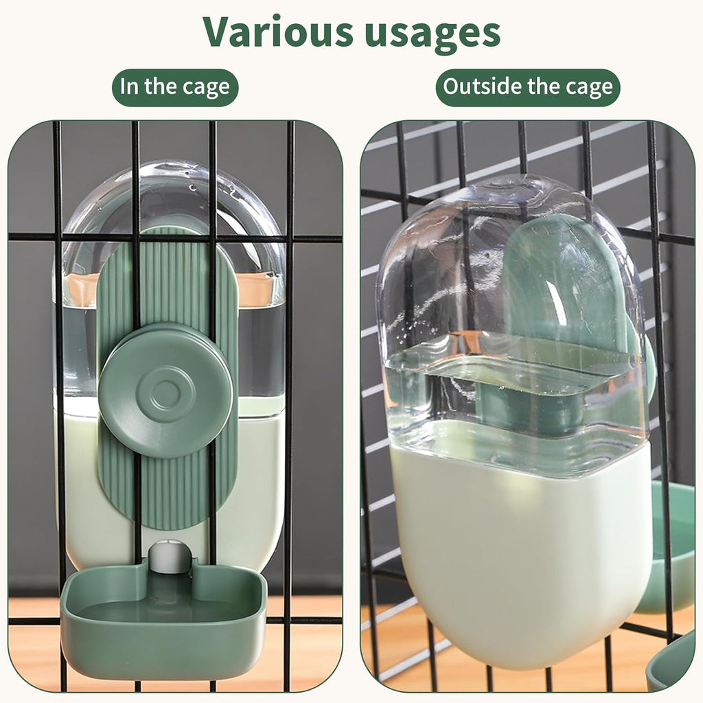 Hanging Self‑Flowing Pet Water Dispenser, 800ml Automatic Rabbit Water Bowl