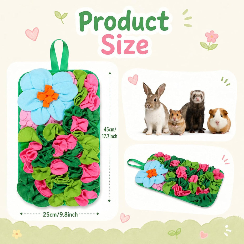 Rabbit Foraging Mat, Interactive Snuffle Mat for Rabbits