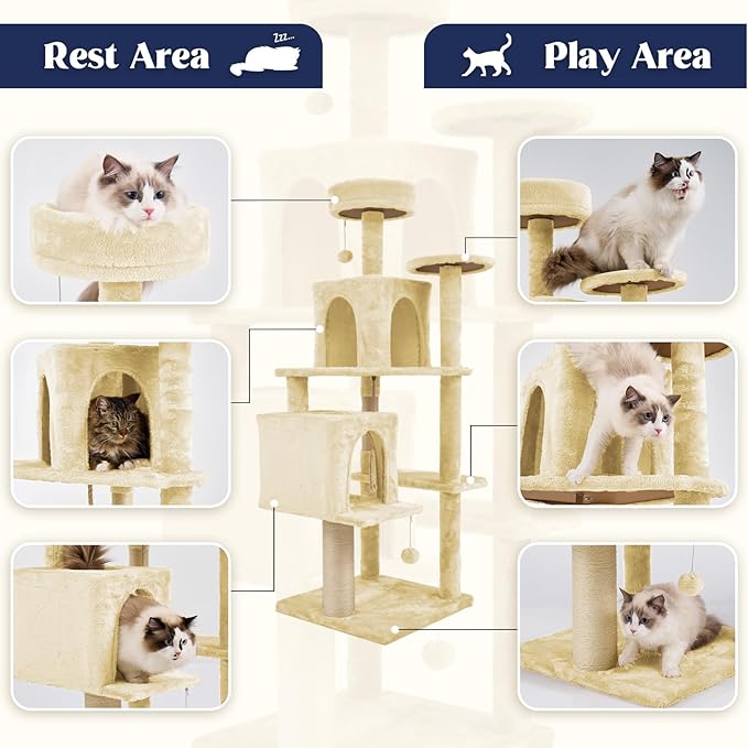 58.5inch Large Cat Tree Tower Condo - Image 4