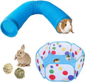 Hamiledyi Small Pet Collapsible Tunnel, Portable Hamster Outdoor/Indoor Playpen, Guinea Pig Fun Hideout Accessories Tent Toys for Bunnies Rats Gerbils Ferrets (Blue)