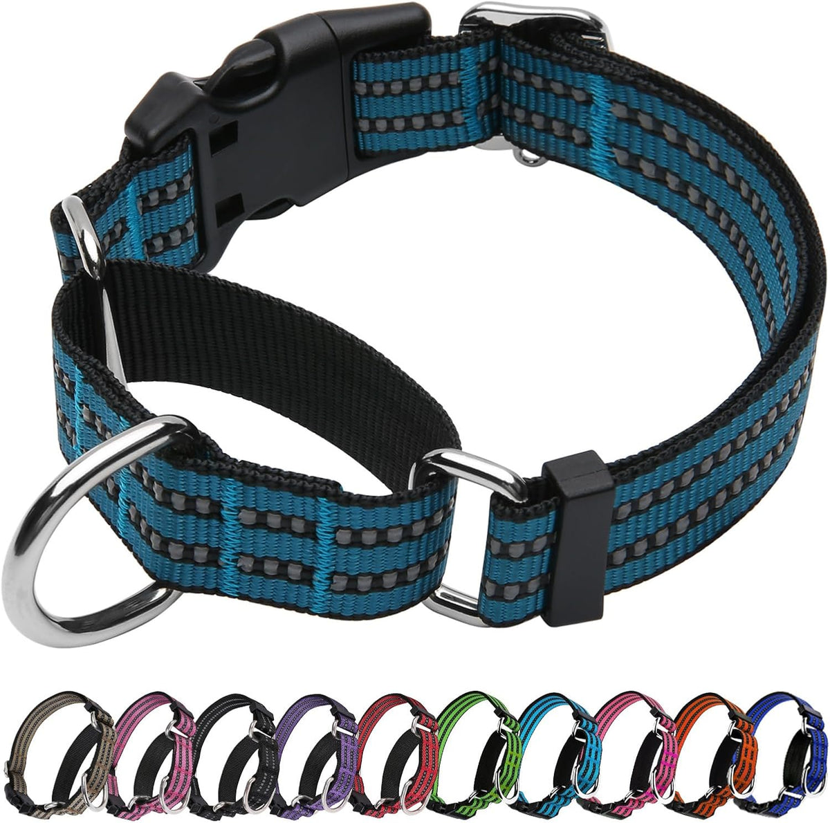 Martingale Collar for Dogs,No Pull No Choking(Bright Orange,L)