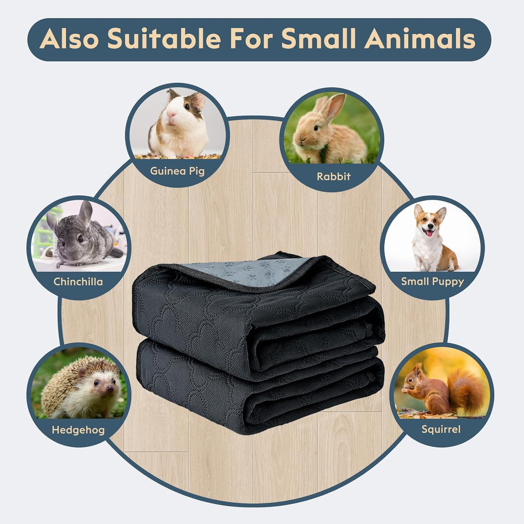FunFurry Washable Puppy Pads - 2 Pack Reusable, Waterproof Training Pads, Guinea Pig Cage Liner with Non-Slip Backing (Dark Grey, 31" X 36")
