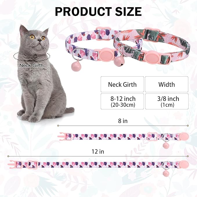 Breakaway Cat Collars for Girl Boy Cats, Spring Summer All Weather Cat Collar - Image 2