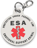 Double Sided Small Breed Emotional Support Animal ESA Tag Red Medical Alert by K9King