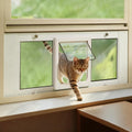 LIBBEPET Cat Door for Window, Adjustable Window Width 31"-36", Large