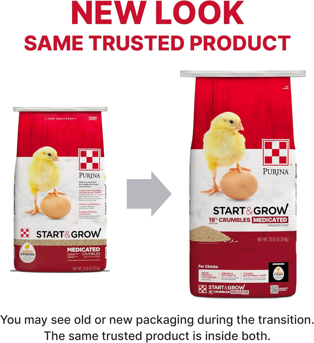Purina Start & Grow | Nutritionally Complete Medicated Chick Feed Crumbles | 25 Pound (25 lb.) Bag