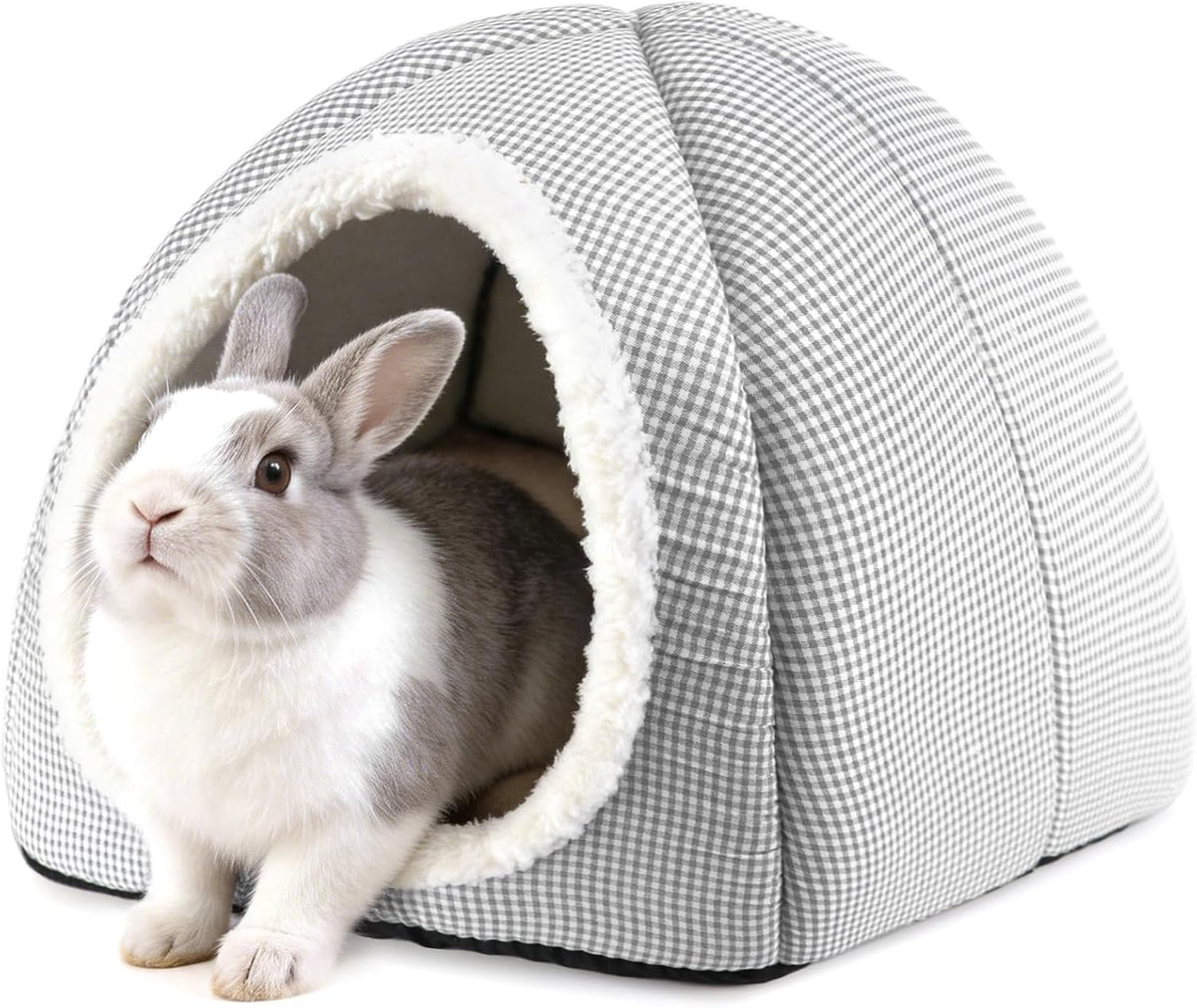 Rabbit Hideout Bed for Large Bunnies, Soft Plush Bunny House