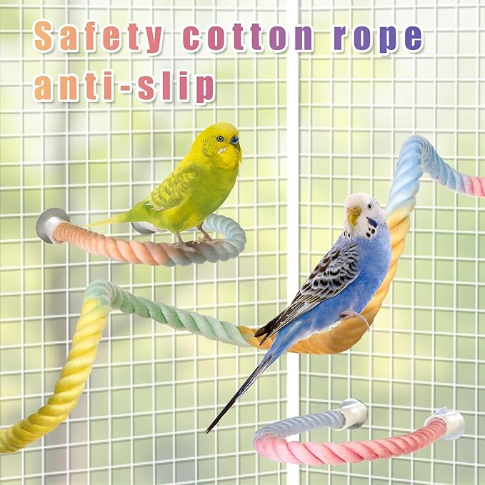 3PCS Parrot Perch, Soft Rope Bird Perches - Image 5