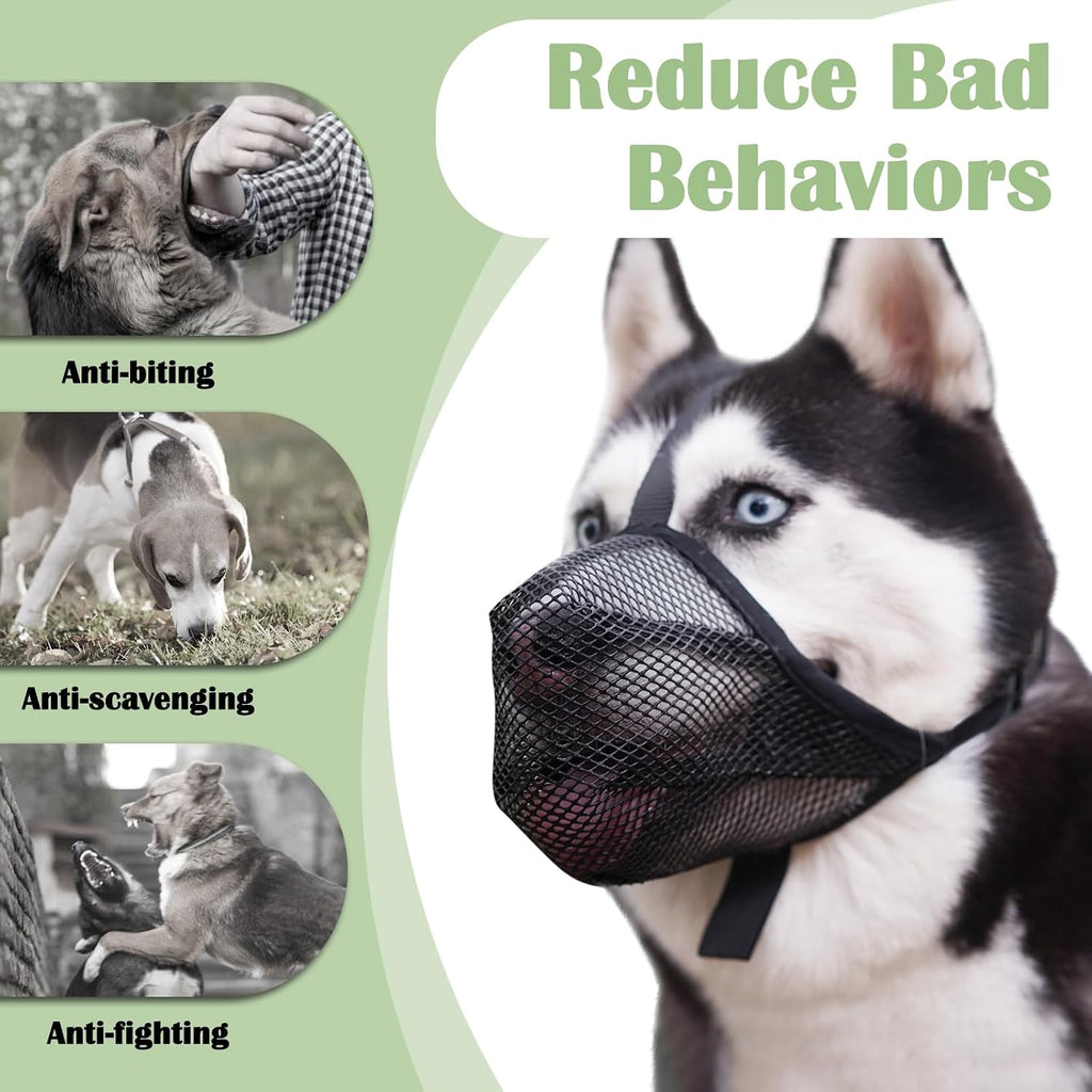 Mayerzon Soft Mesh Dog Muzzle for Small Medium Large Dogs Anti Scavenging
