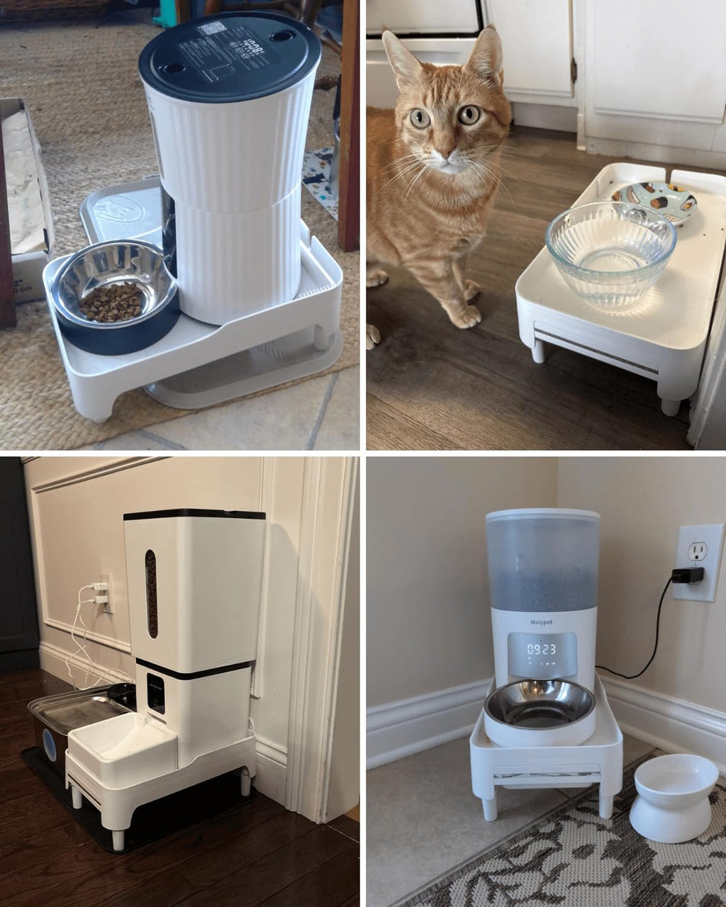 YOUEON Adjustable Elevated Automatic Pet Feeder Stand with Storage Drawer