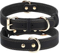 Joytale Leather Dog Collar for Medium Dogs, Genuine Thick Solid Leather by Joytale