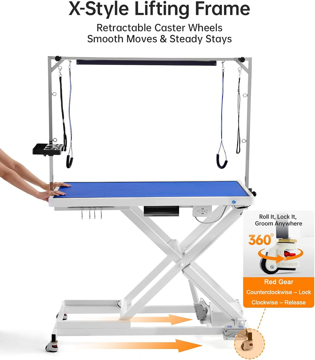 POLIMO Professional LED Electric Dog Grooming Table - Heavy Duty