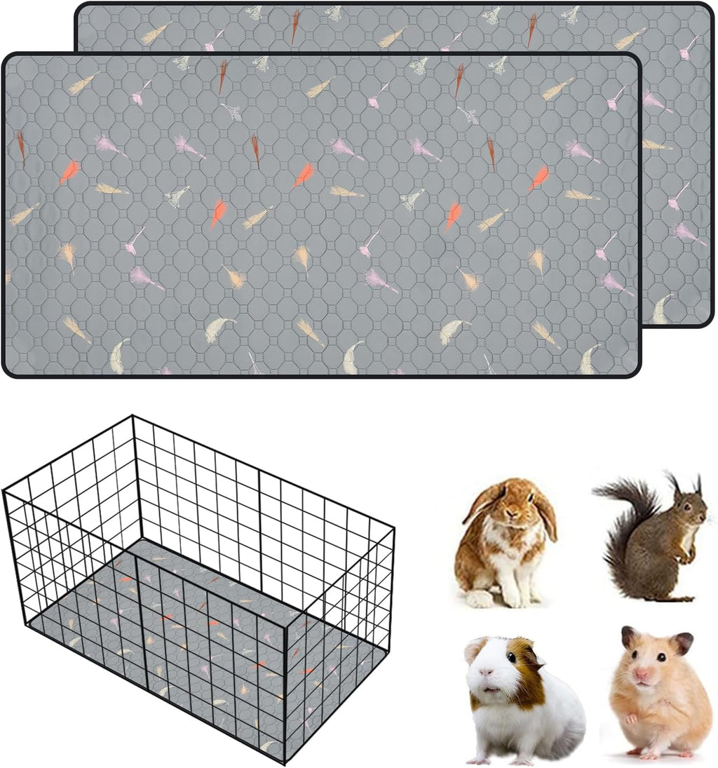 2Pcs Guinea Pig Cage Liners,Guinea Pig Fleece Cage Liners24''X48'' Super Absorbent Washable Pee Pads Reusable for Rabbit Hamster Chinchilla