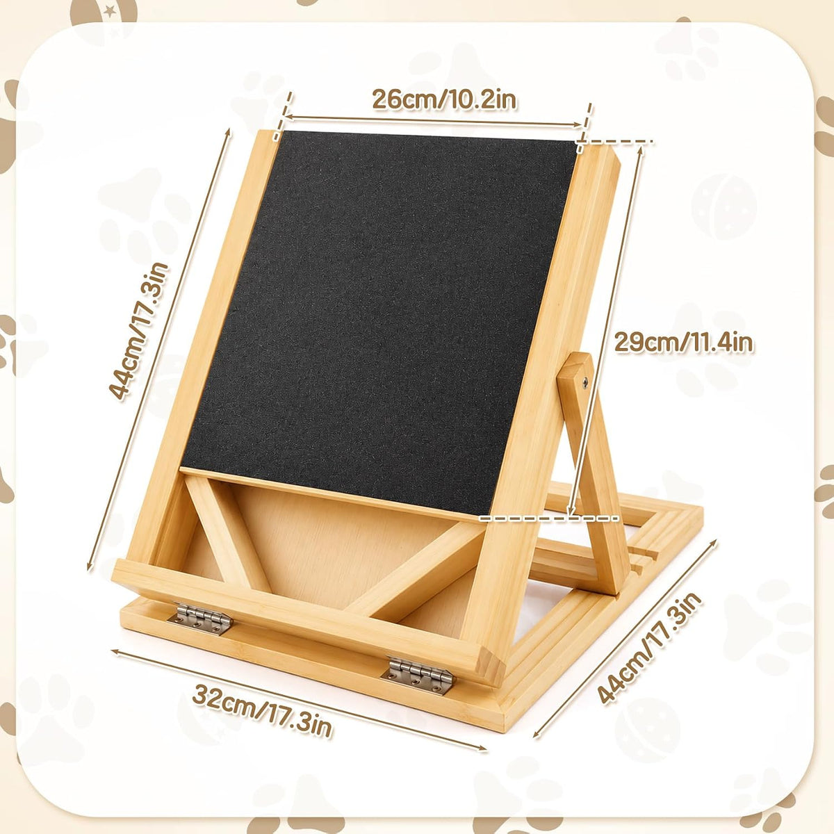 Dog Scratch Board with Treat Box, Adjustable Wooden Nail File Pad