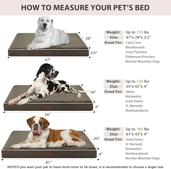 WNPETHOME Orthopedic Giant Dog Beds Large Sized Dog, Waterproof Extra Large - Image 5