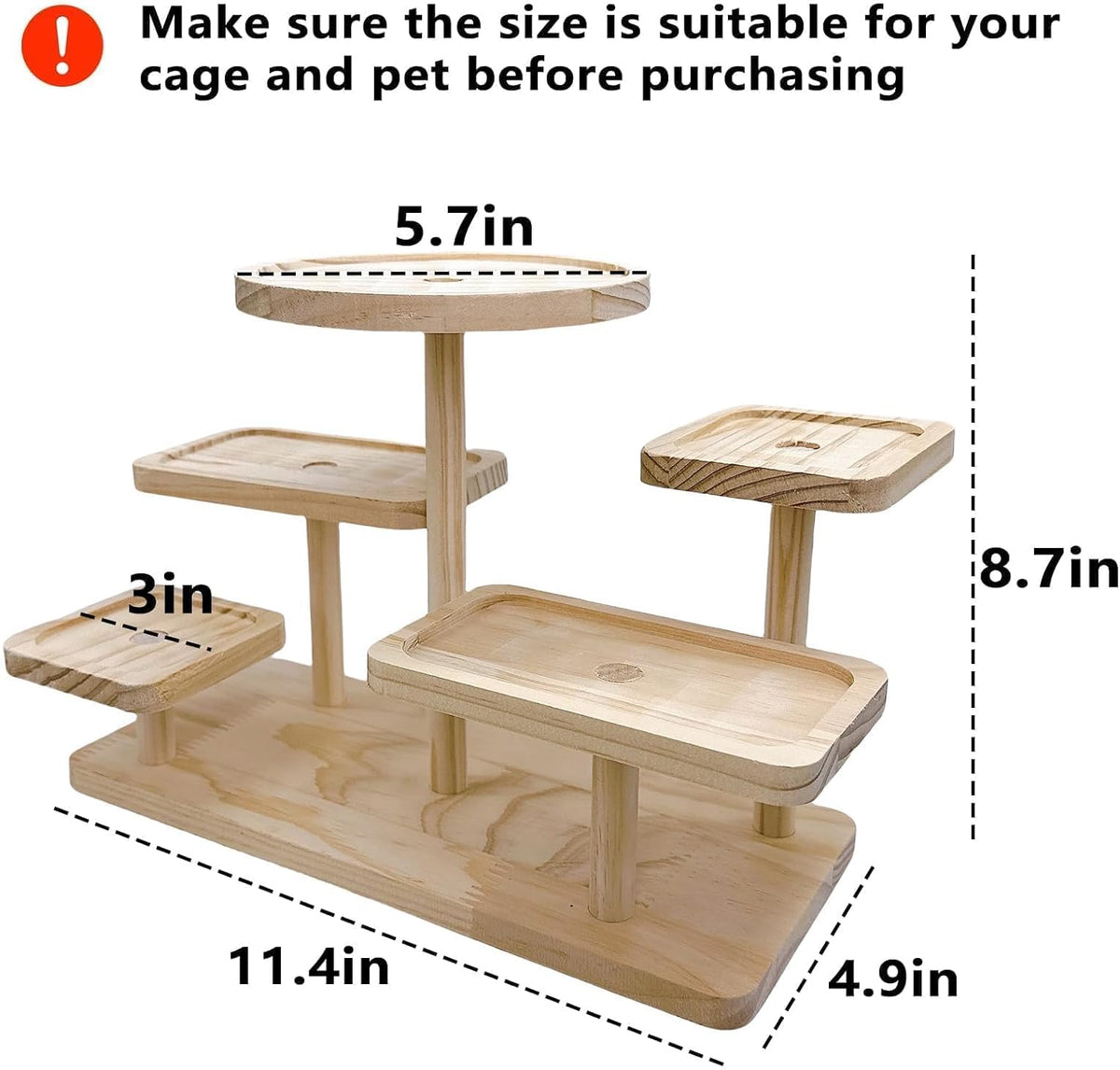 Wood Hamster Platform Rat Climbing Toys for Gerbil Hamster Cage Accessories