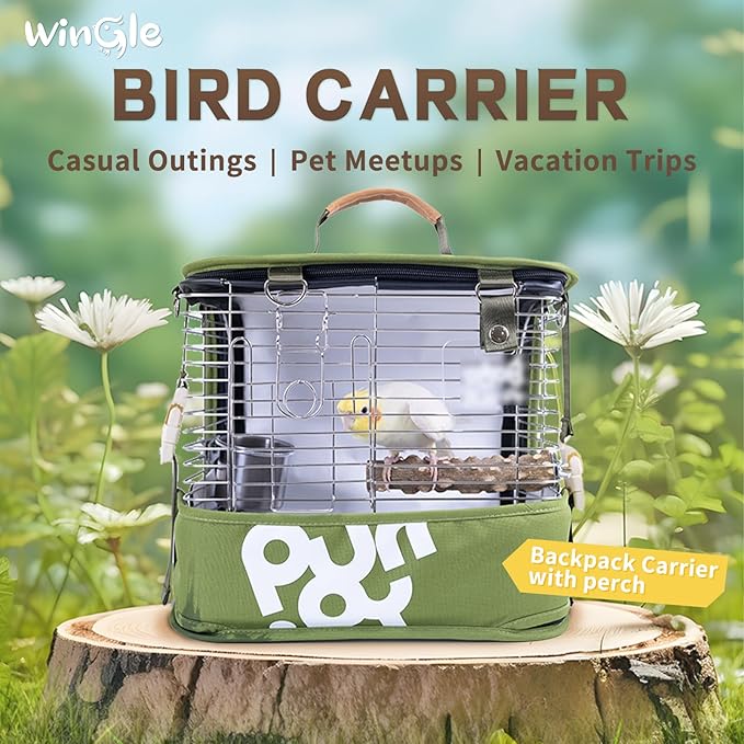 Bird Carrier Travel Cage and Cover 12in Small Bird Cage 4 in 1 Bird Backpack - Image 2