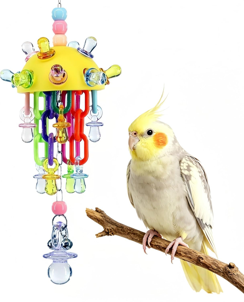 Bird Plastic Toys with Acrylic Pacifiers and Bell
