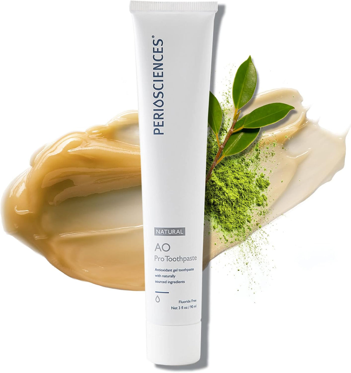 PerioSciences AO Pro Natural Toothpaste with Nano Hydroxyapatite, Remineralizing, Fluoride Free, SLS Free, Gluten Free 3 fl oz / 90ml