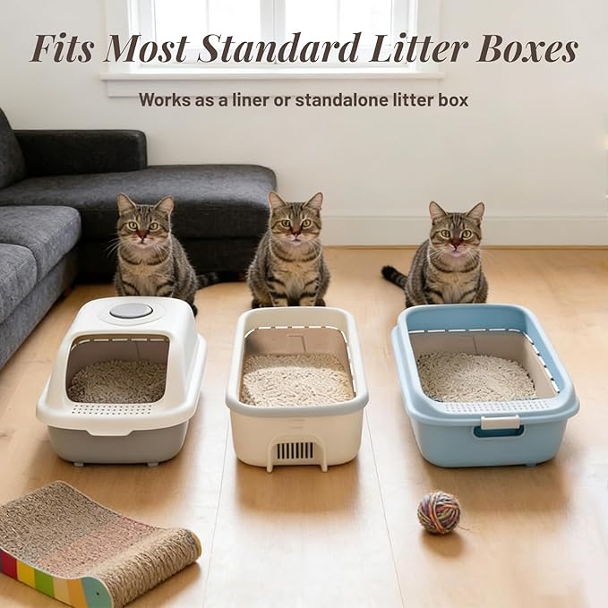 4 Pack Disposable Cat Litter Boxes, Durable Leak-Proof Cardboard Kitty Litter - Image 7