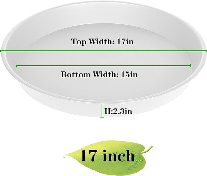 2 Pack of 17 inch Plant Saucer, 2.3" Depth Tray, Large Deep Garden Plastic - Image 2