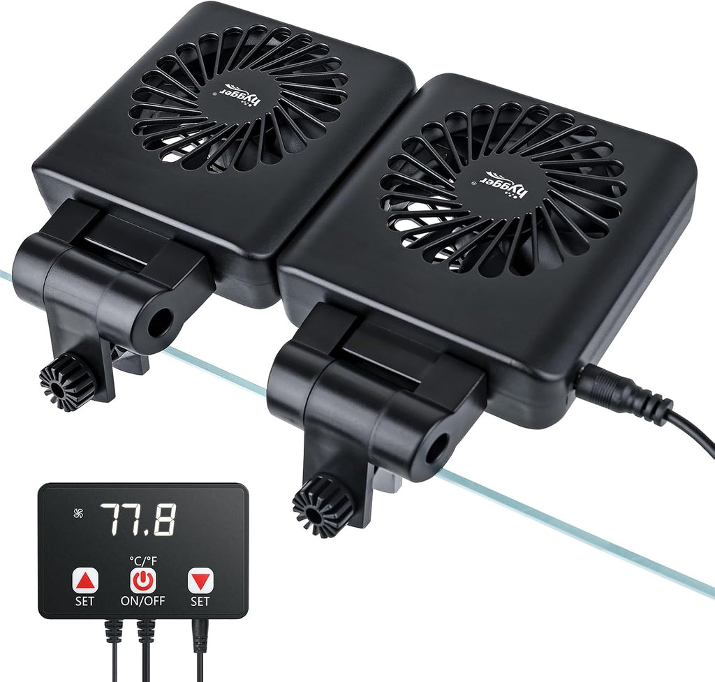 hygger Aquarium Cooling Fan with Smart Temp Control for 10-25 Gal Tanks