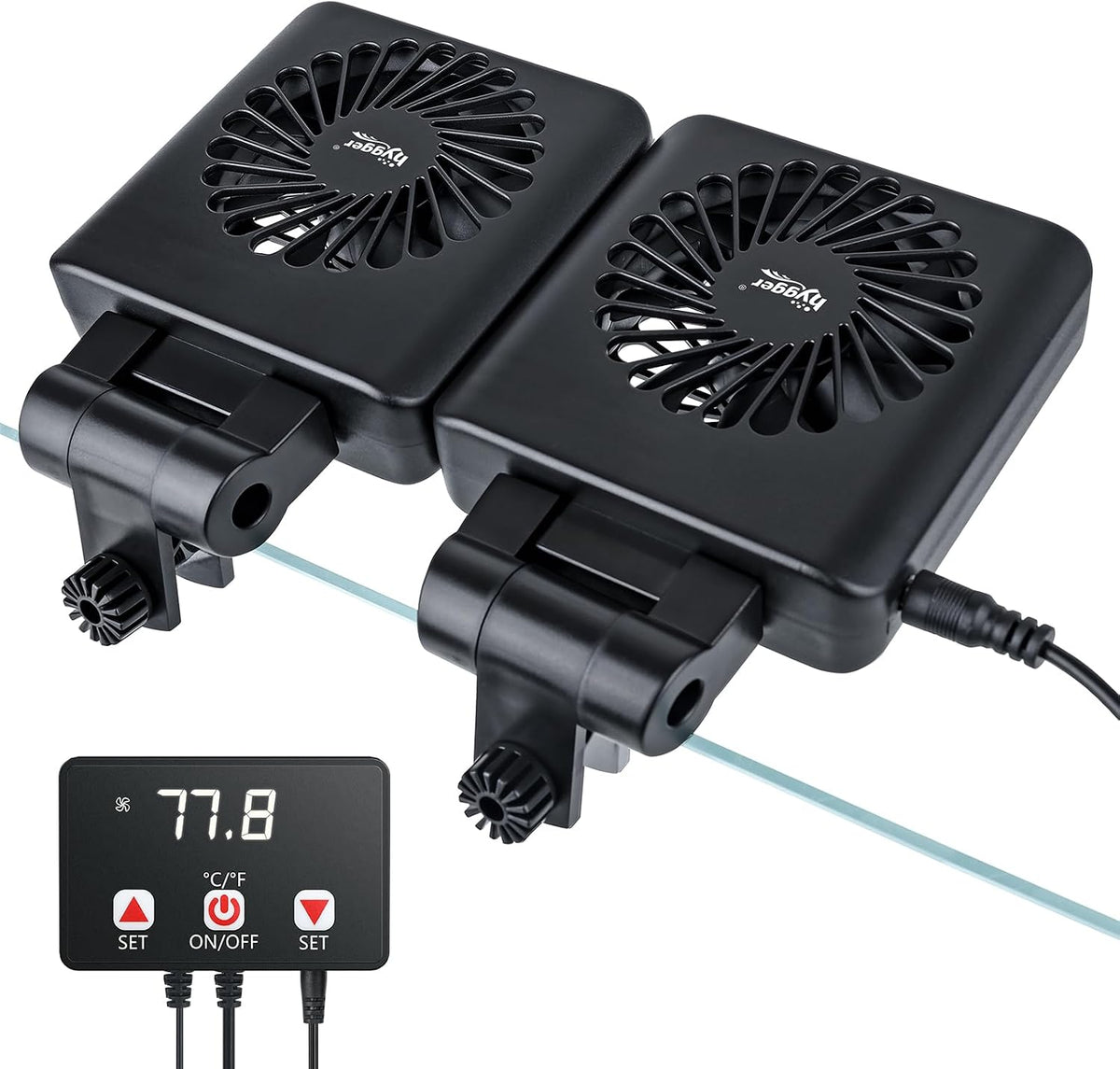 hygger Aquarium Cooling Fan with Smart Temp Control for 10-25 Gal Tanks