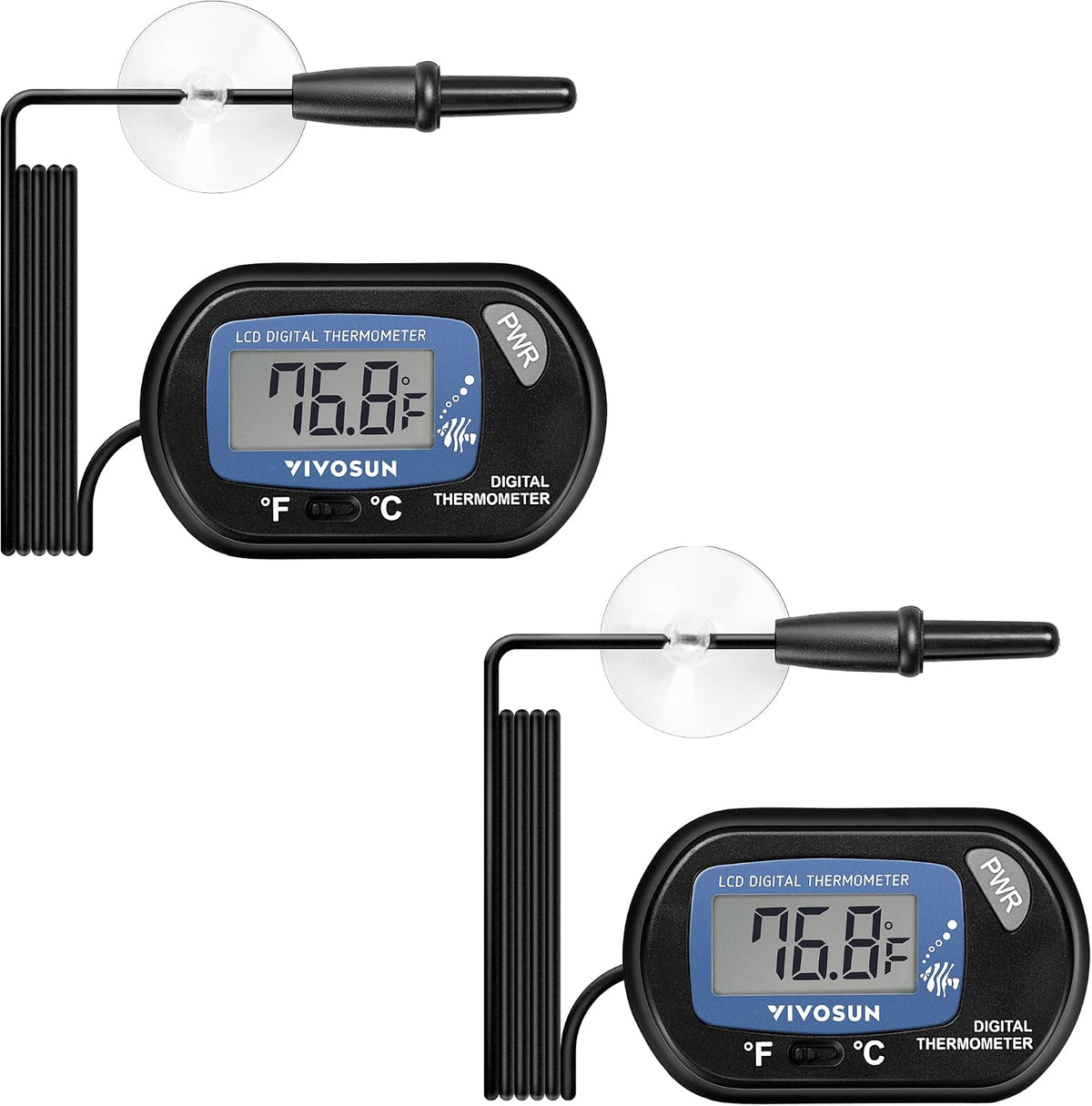 VIVOSUN 4-Pack LCD Digital Aquarium Thermometer
