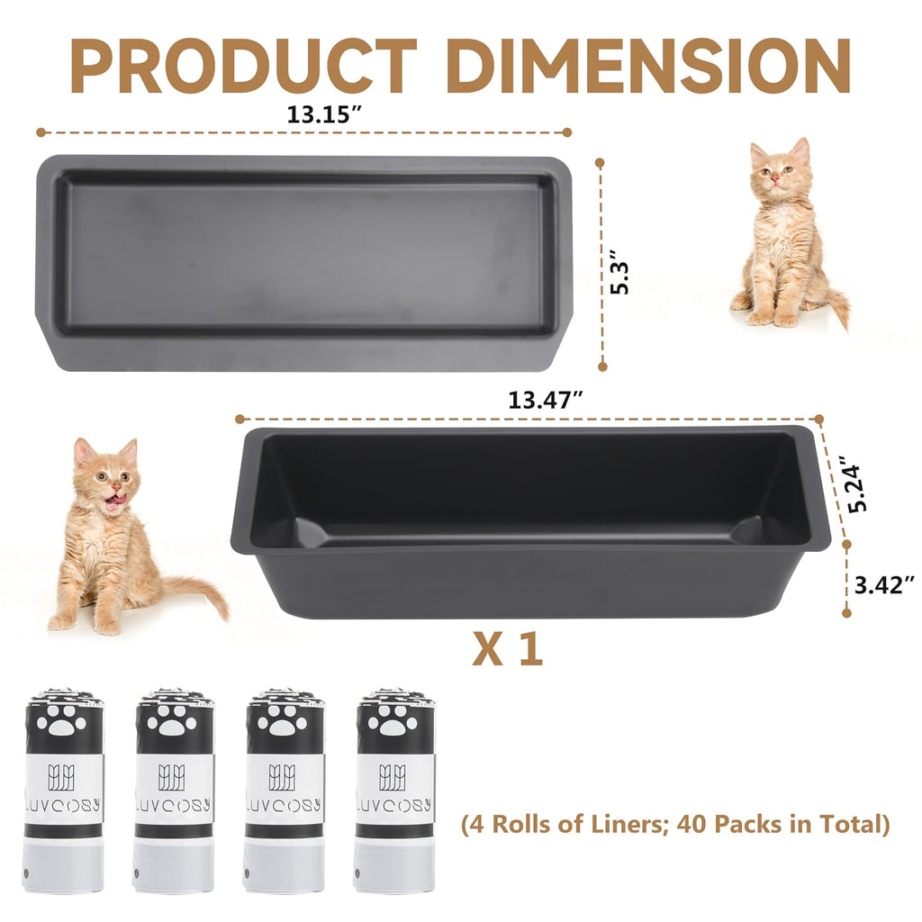 40 Litter Box Liners with a Permanent Waste Receptacle Compatible with Nature's Miracle 2nd Version and Littermaid 3rd Edition, Litter Box with Cat Litter Liner (Machine NOT Included)