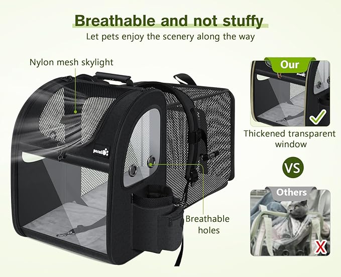 Pecute Pet Carrier Backpack, Large Cat Carrier Backpack, Expandable cat Backpack - Image 3