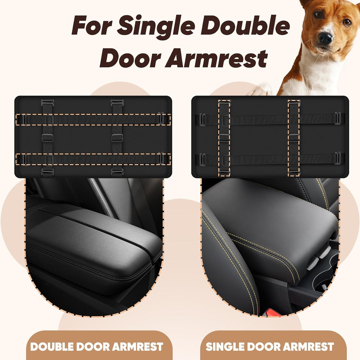 QUMY Middle Center Console Dog Car Seats for Small Dogs Up to 11lbs, Black