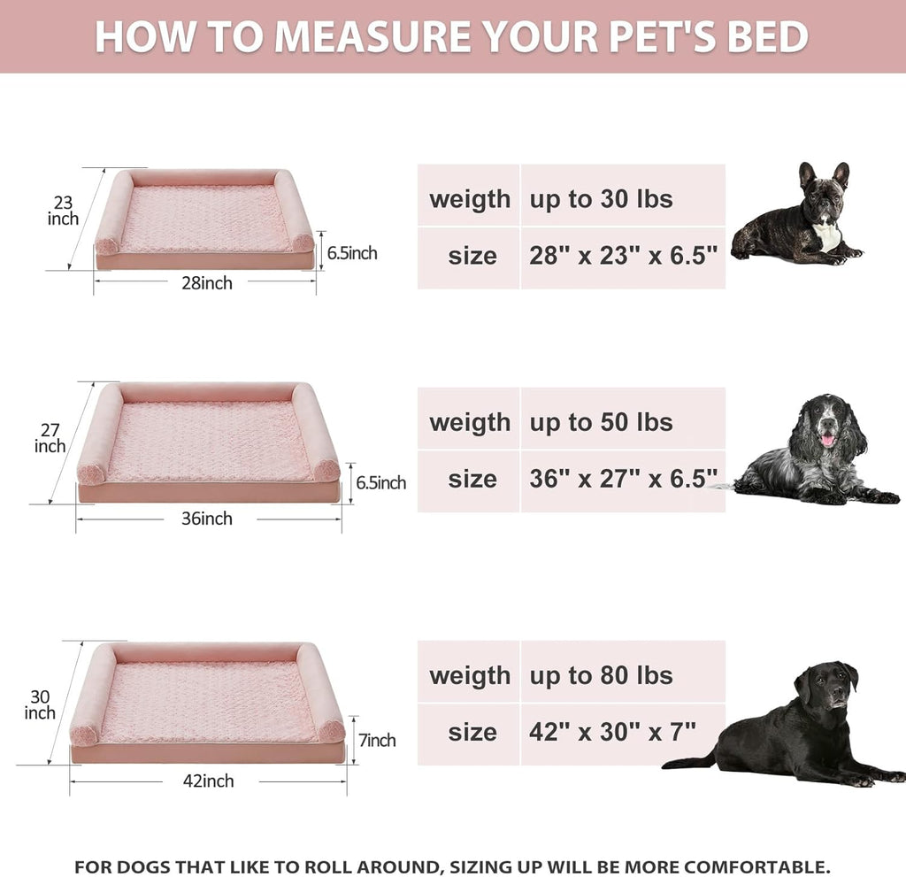 BFPETHOME Orthopedic Washable Large Dog Bed for Senior Dog Comfy Sleep