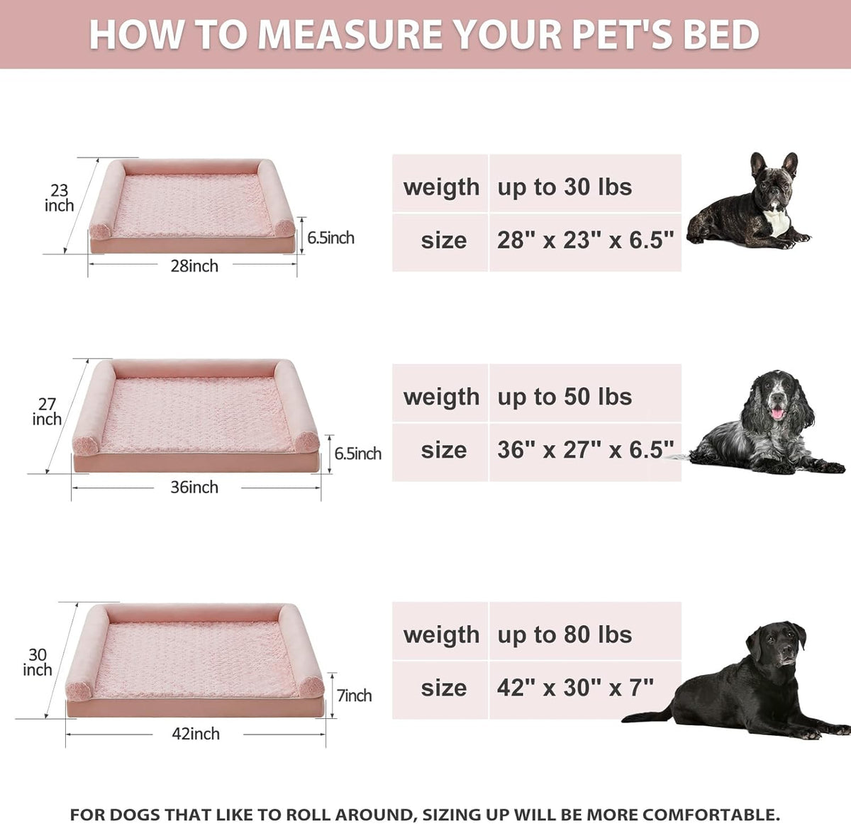 BFPETHOME Orthopedic Washable Large Dog Bed for Senior Dog Comfy Sleep