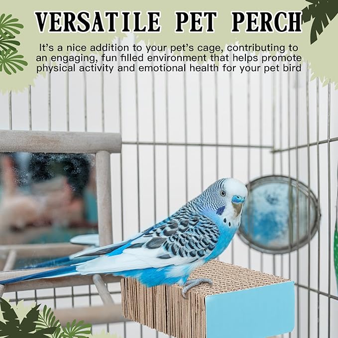 Skyygemm 2 Pieces Parrot Toy Bird Chew Cage Accessories Flat Perch Bird Paw - Image 6