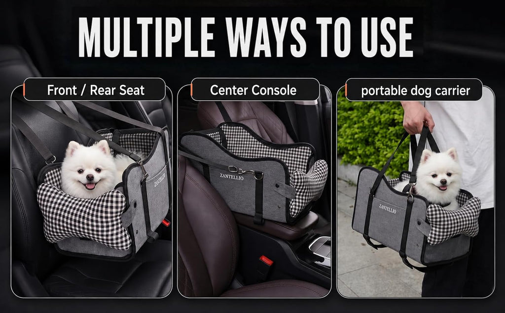 Center Console Dog Car Seat, Sturdy Armrest Seat for Small Dogs