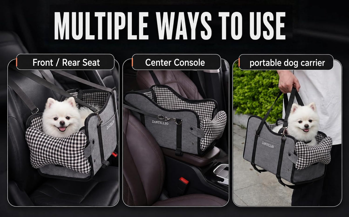 Center Console Dog Car Seat, Sturdy Armrest Seat for Small Dogs