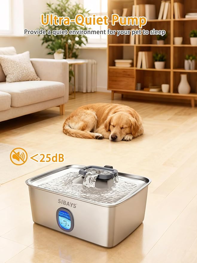 SIBAYS 4Gal/15L Large Dog Water Fountain, Stainless Steel Pet Fountain - Image 5