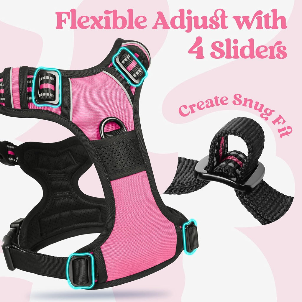 rabbitgoo Dog Harness for Large, Updated Easy On & Off with 3 Buckles