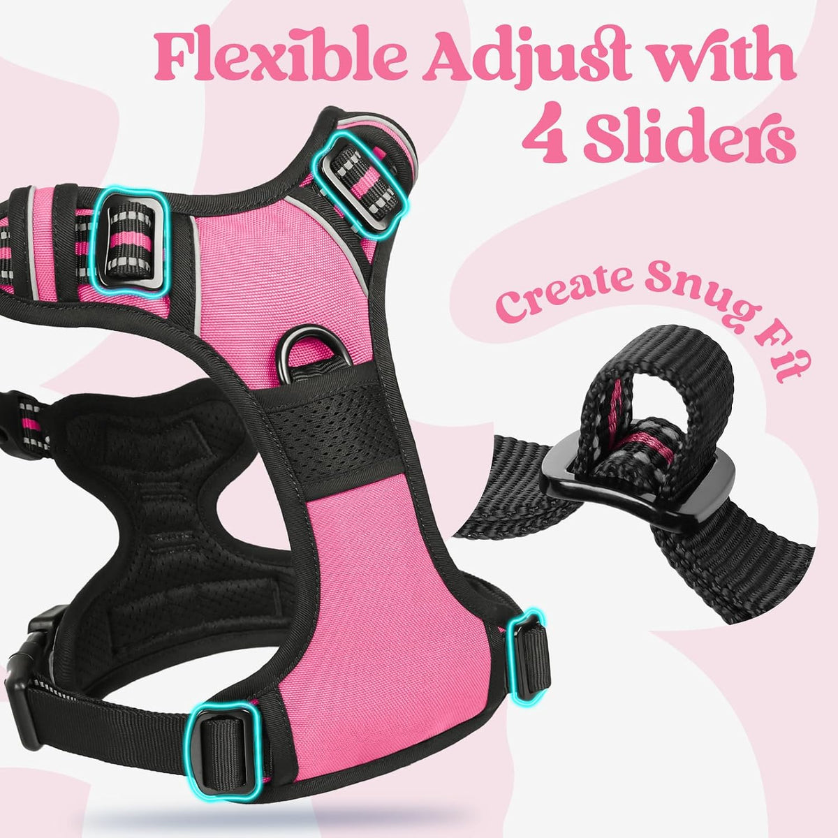 rabbitgoo Dog Harness for Large, Updated Easy On & Off with 3 Buckles