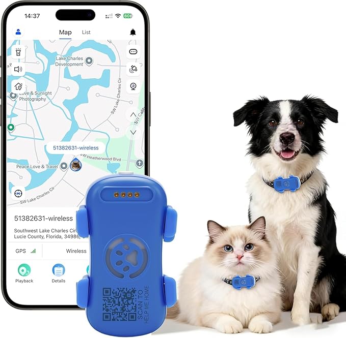 GPS Tracker for Dogs with Activity and Wellness Monitoring, Real-time Tracking by WanWayTech