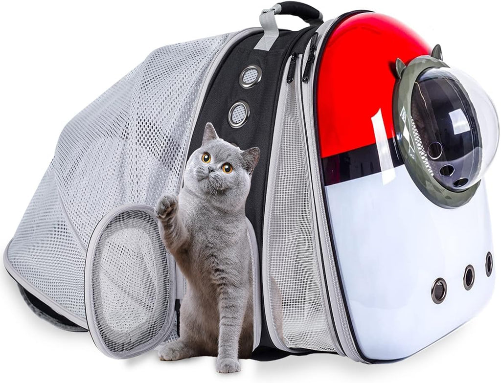 Front Expandable Cat Backpack Carrier, Large Cat Backpack Fits Up to 20 lbs, Backpack for Cats Kitten Small Puppy, Airline Approved Cat Bubble Backpack, Space Capsule Astronaut Backpack Carrier