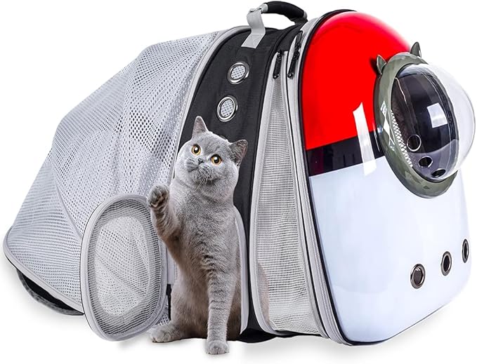 Dual Expandable Cat Backpack Front & Back Extension Pet Backpack Carrier by LightUpYourPetsLife