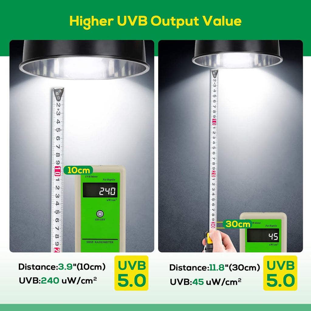 UVB Bulb for Reptiles, 5.0 26W UVB Light for Reptiles, Hygger zoo UVA UVB Reptile Light Bulb Reptile UVB Bulb UVB Light for Hermit Crab Snake Chameleon Reptile Lamp Terrarium Lamp for Tropical Reptile