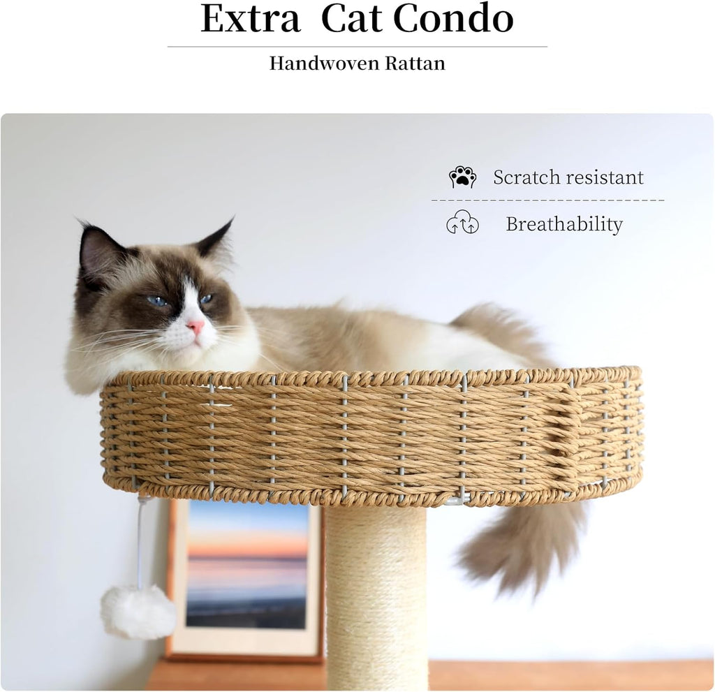 57 "Wooden Cat Tree for Large Cat, Modern Tree Tower with Multi-Level Condo