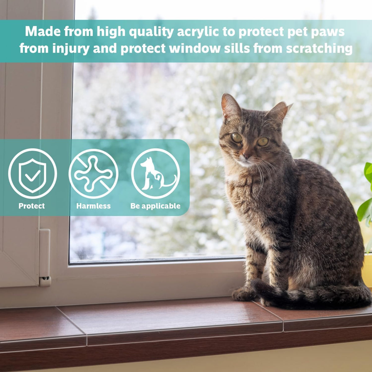 3Pcs Window Sill Protector Cover,Pet Window Guard,Heavy Duty Scratch Shield