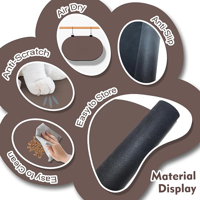 Cat Food Mat 24''x16'', Absorbent Cat Mats - Image 3