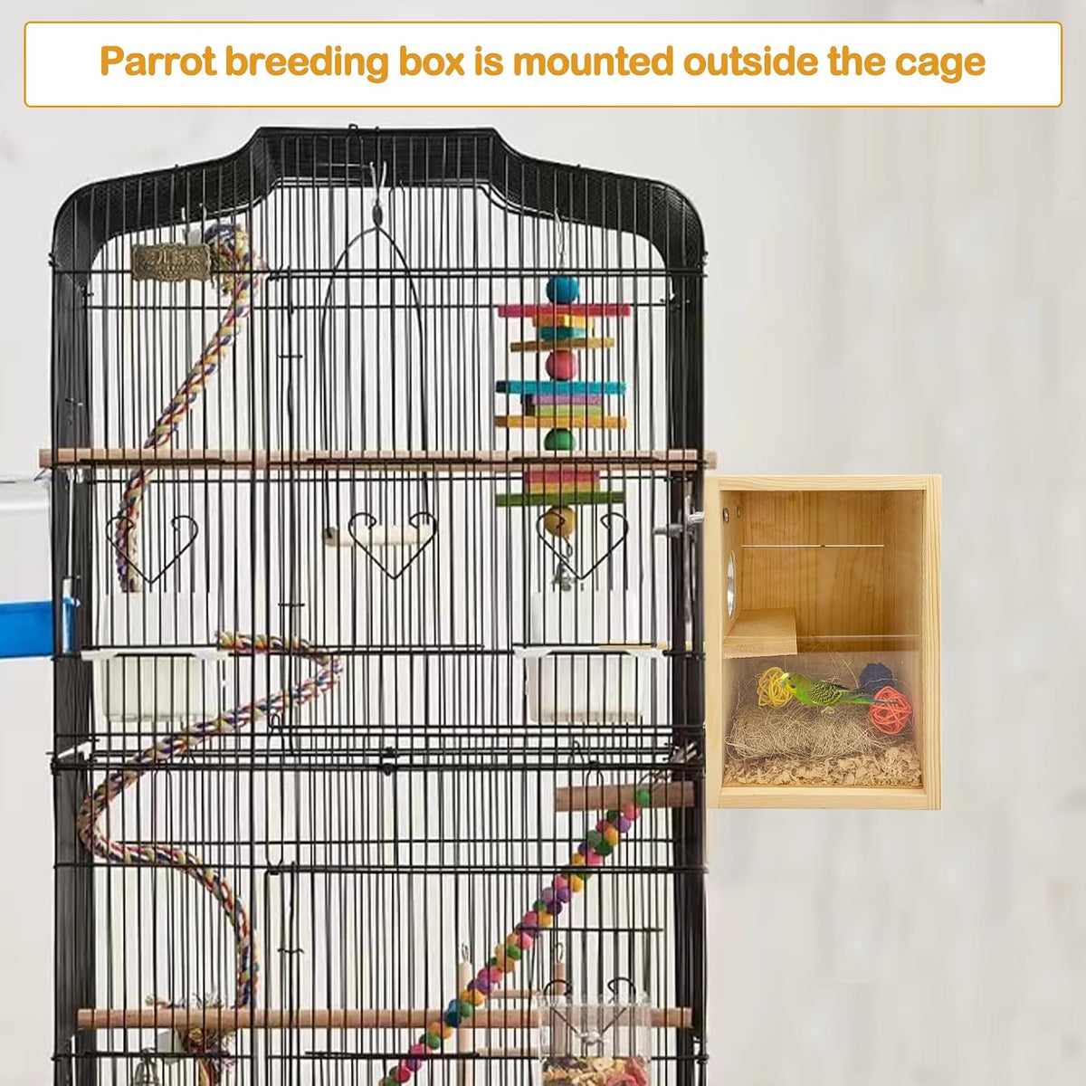 BNOSDM Parakeet Nesting Box Transparent Bird Breeding Nest with Perch