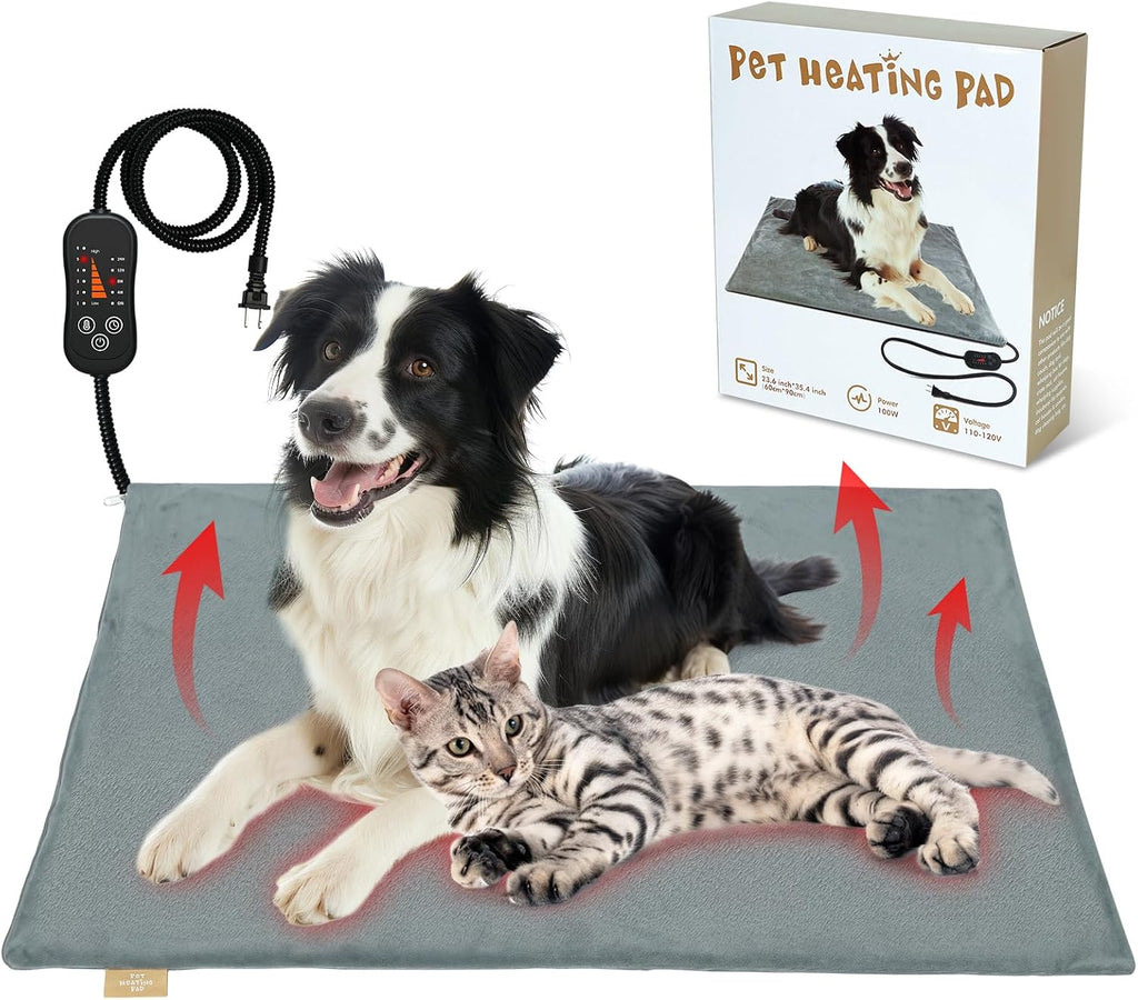 Vannon Pet Heating Pad for Dogs & Cats, Adjustable Heat with Timer, 17.7"